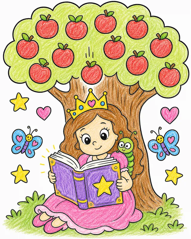 Die Prinzessin liest unter dem Apfelbaum – So könnte es aussehen