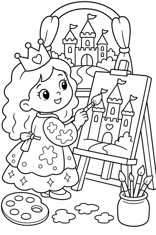 Die Prinzessin malt ihr Schloss