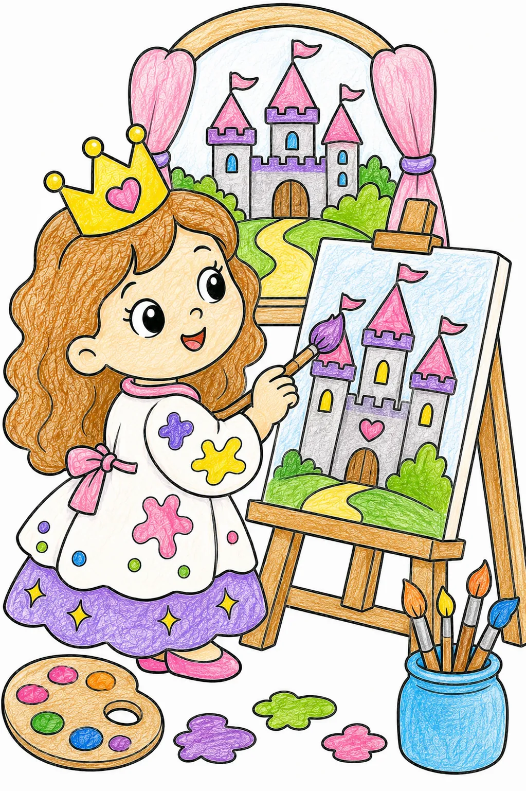Die Prinzessin malt ihr Schloss
