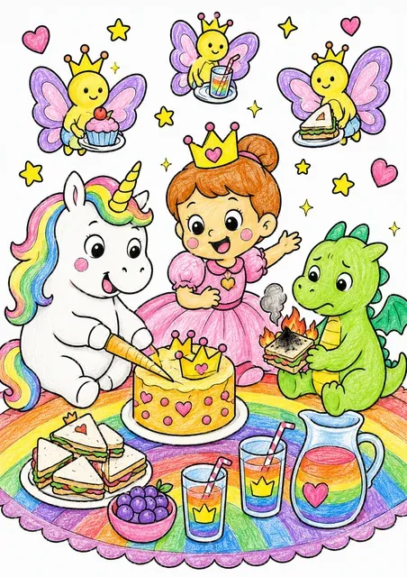 Das Prinzessinnen-Picknick mit Einhorn und Drache – So könnte es aussehen