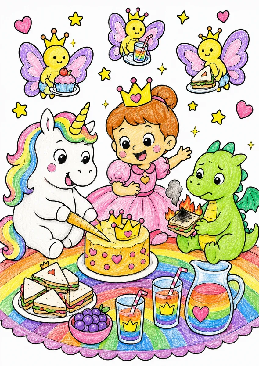 Das Prinzessinnen-Picknick mit Einhorn und Drache