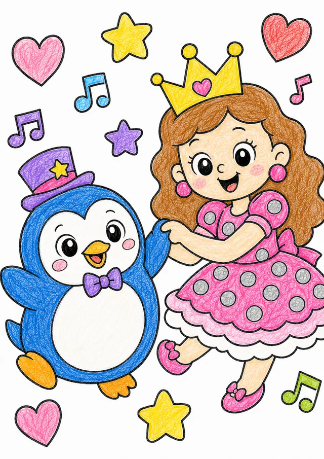 Die Prinzessin tanzt mit dem Pinguin – So könnte es aussehen