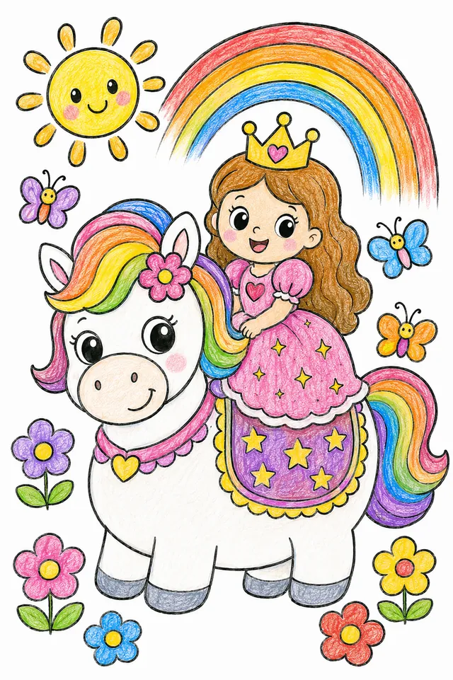 Die Prinzessin reitet ihr buntes Pony – So könnte es aussehen