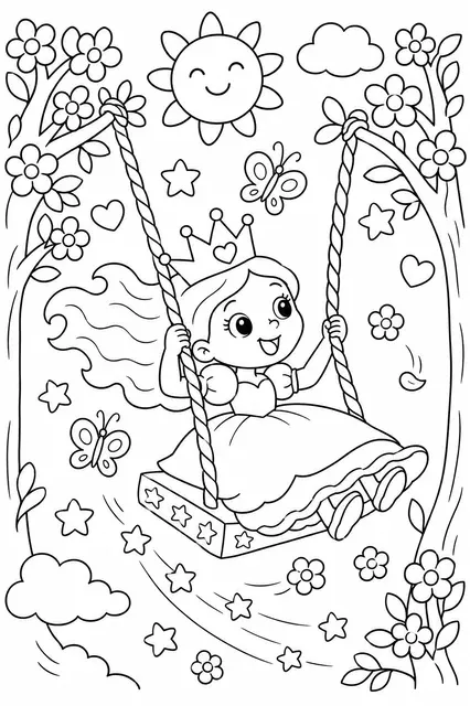 La princesa en el columpio arcoíris