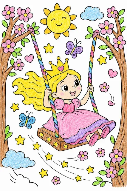Die Prinzessin auf der Regenbogenschaukel – So könnte es aussehen