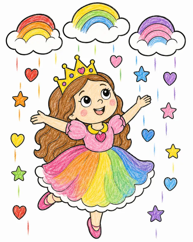Die Prinzessin tanzt im Regenbogenregen – So könnte es aussehen