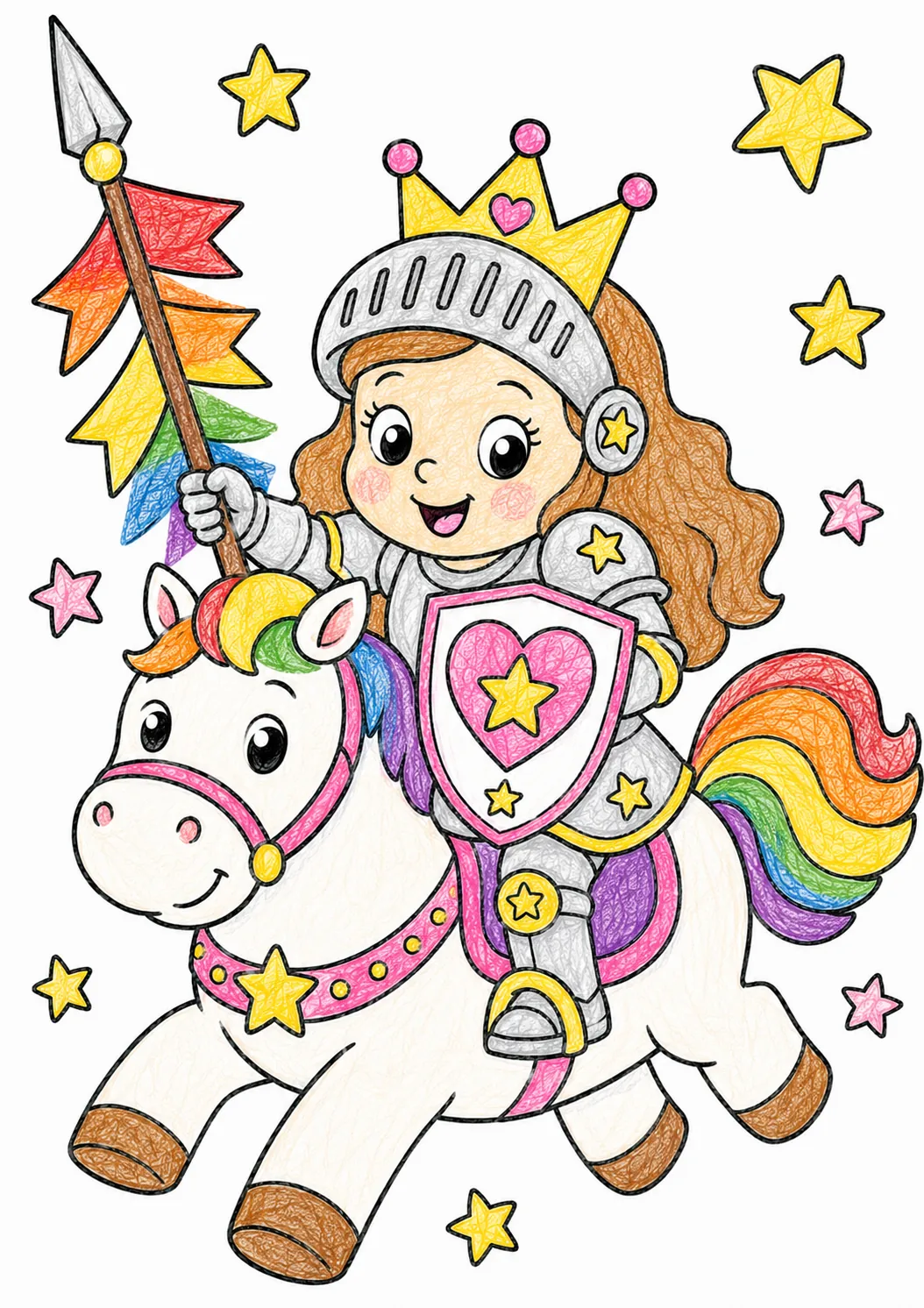 Die Prinzessin als Ritterin zu Pferd