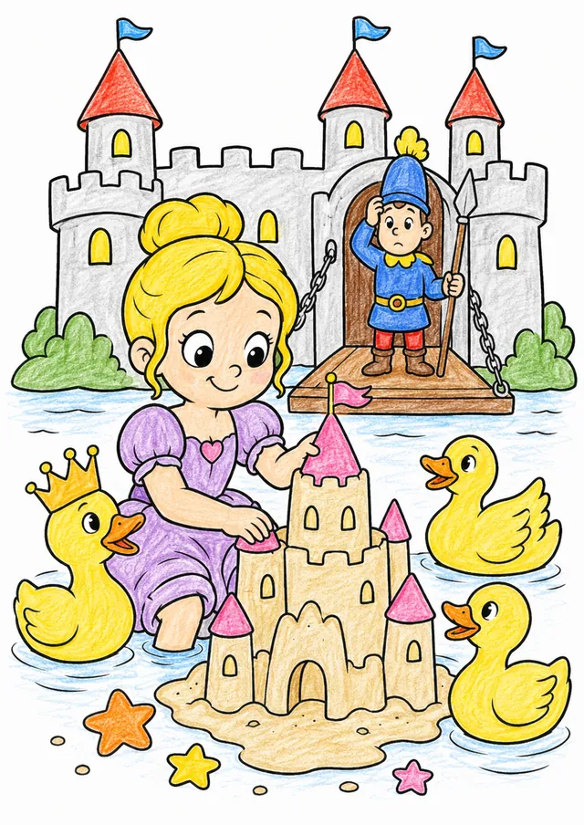 The Princess Builds a Sandcastle in the Moat – This is how it could look
