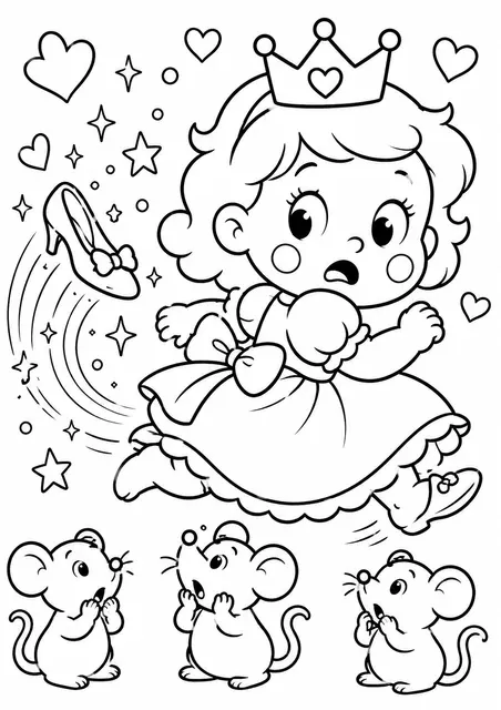 La princesa bebé pierde su zapato corriendo