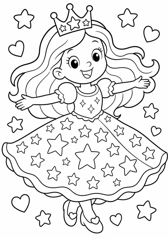 La princesa con su vestido de estrellas