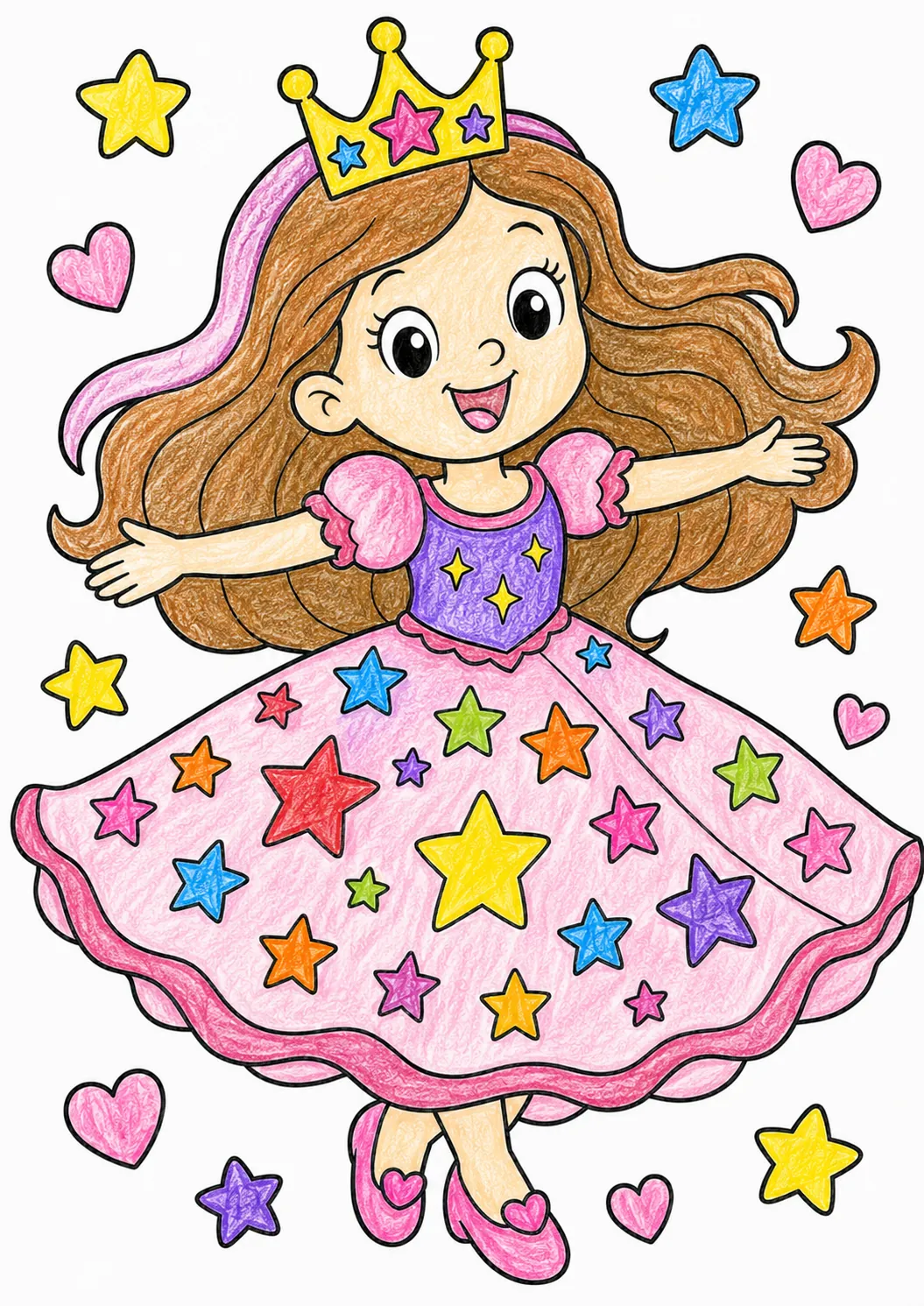 Die Prinzessin in ihrem Sternenkleid