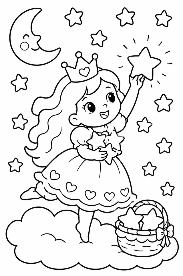 Die Prinzessin pflückt Sterne vom Himmel