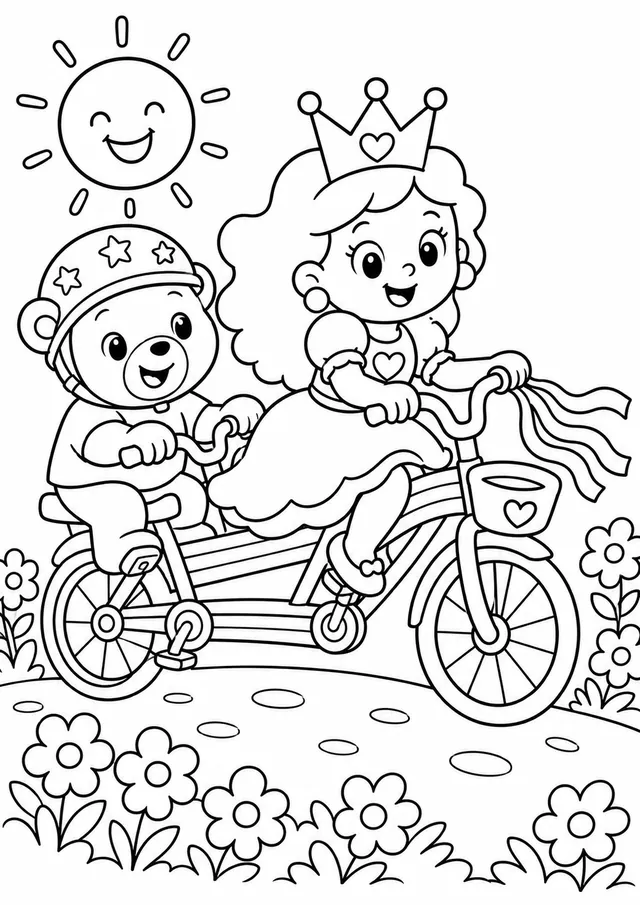 公主骑彩虹双人自行车