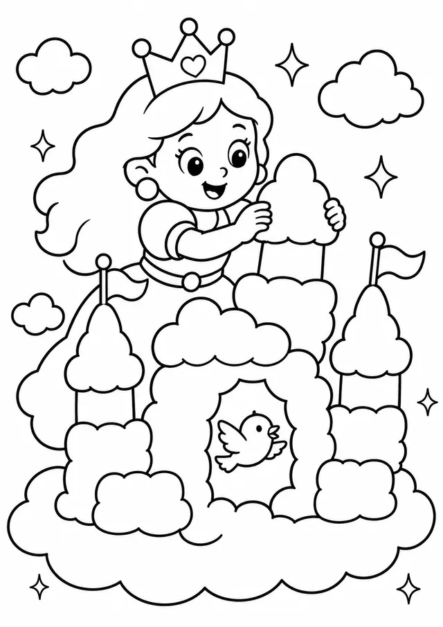 La princesa construye un castillo de nubes