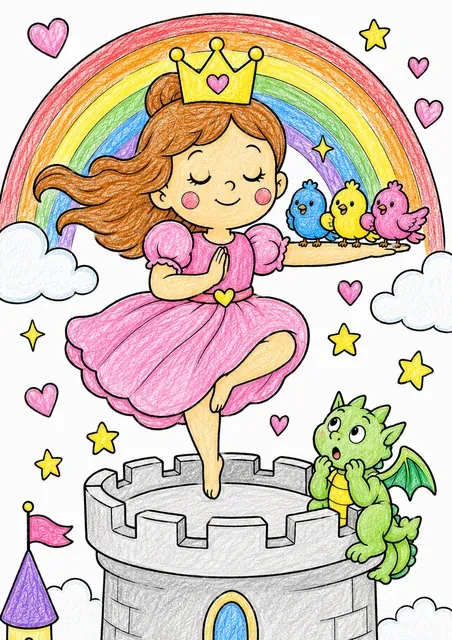 La princesa hace yoga en la torre del castillo – Asi podria quedar