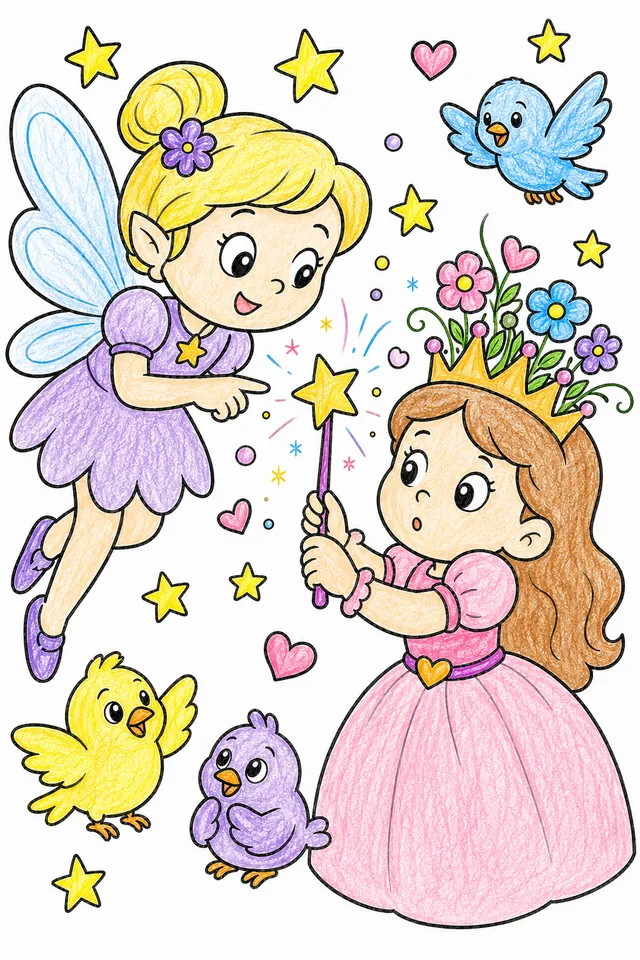 Die Prinzessin lernt Zauberei von einer Fee – So könnte es aussehen