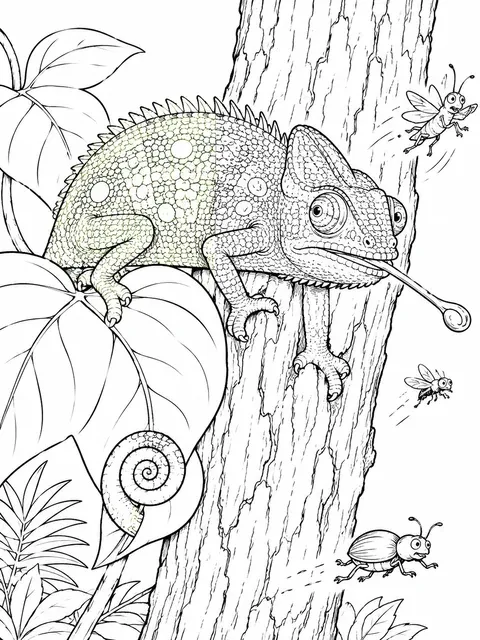 Rainforest Chameleon Changes Its Colour