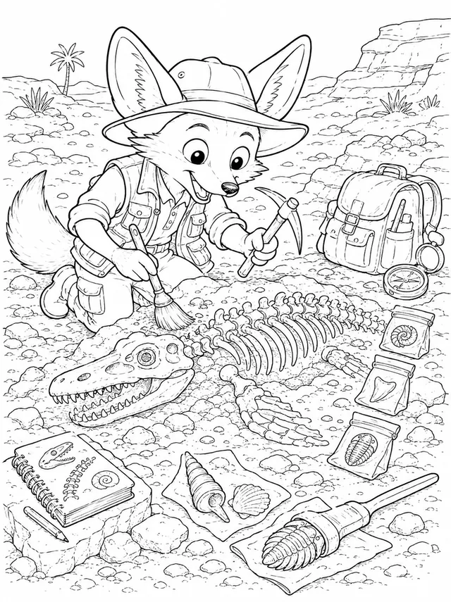 Sahara Archaeologist Fox Digging Up Fossils