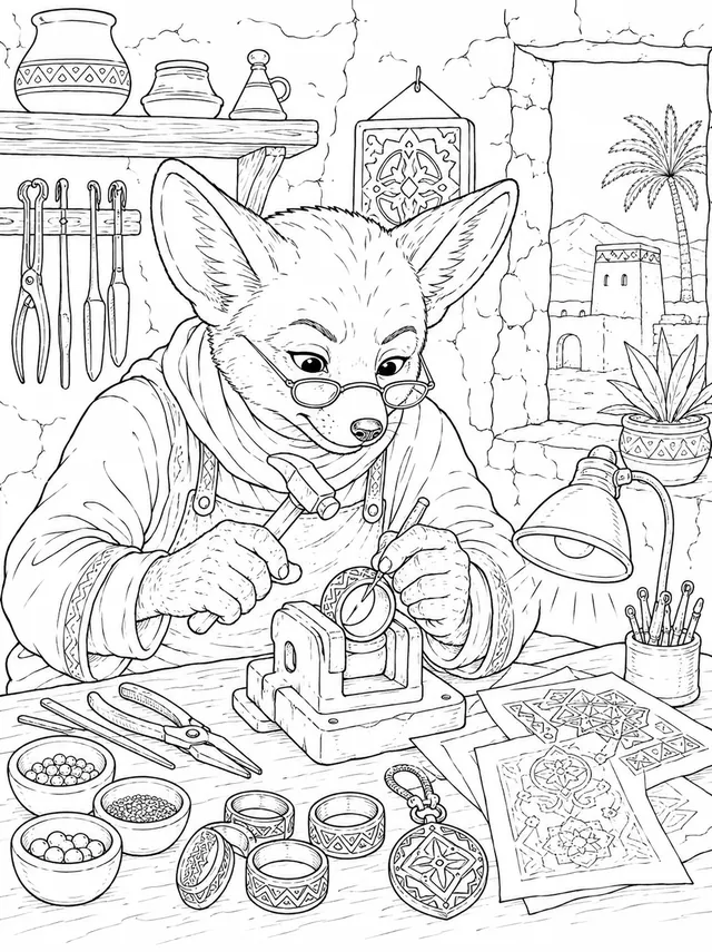 Berber Jeweller Decorating a Silver Ring