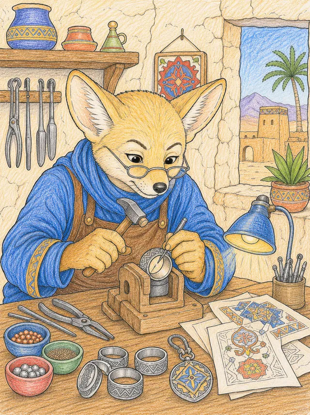 Berber Jeweller Decorating a Silver Ring – This is how it could look