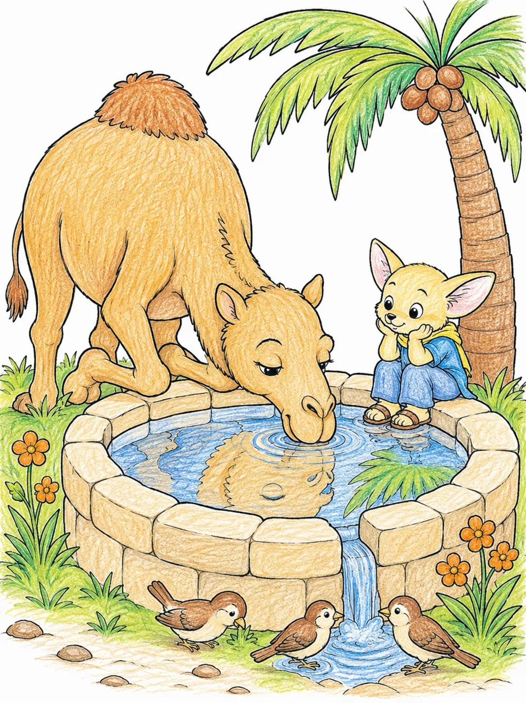 Dromedary Drinking at the Well