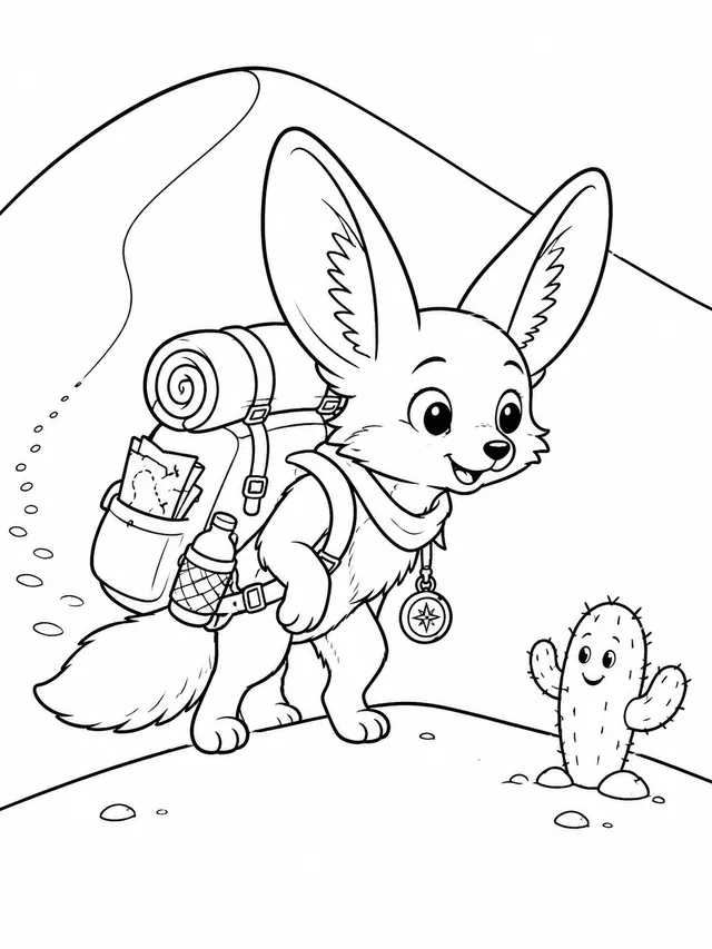 Fennec trägt kleinen Rucksack