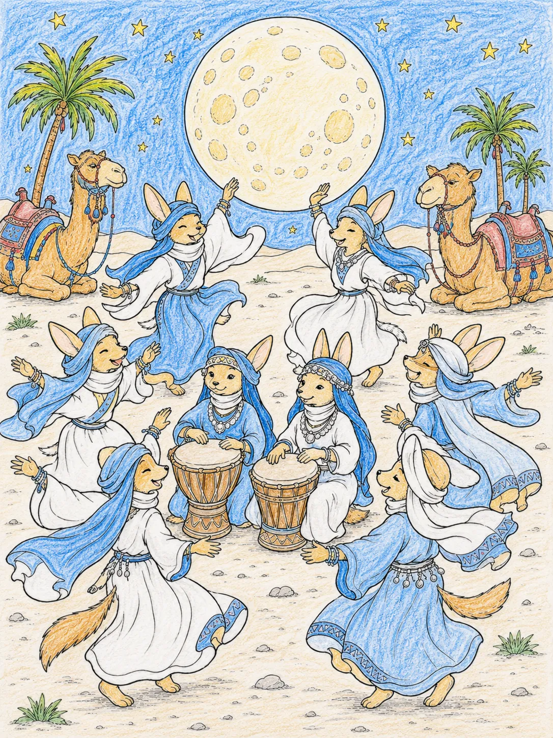 Tuareg-Tanz-Nacht bei Vollmond