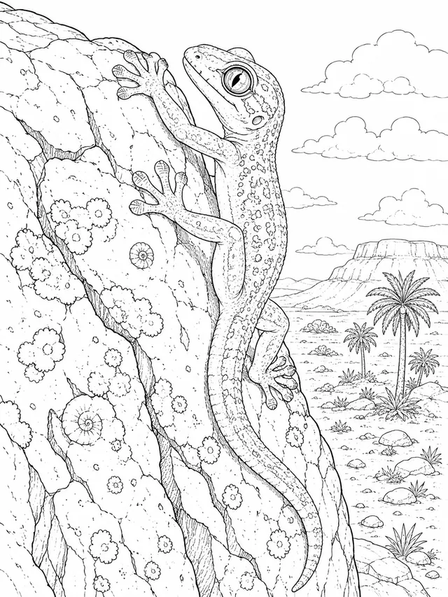 Wüsten-Gecko klettert senkrechte Fels