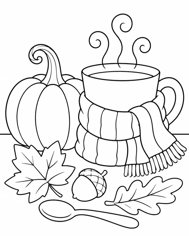 Kürbis mit Teetasse