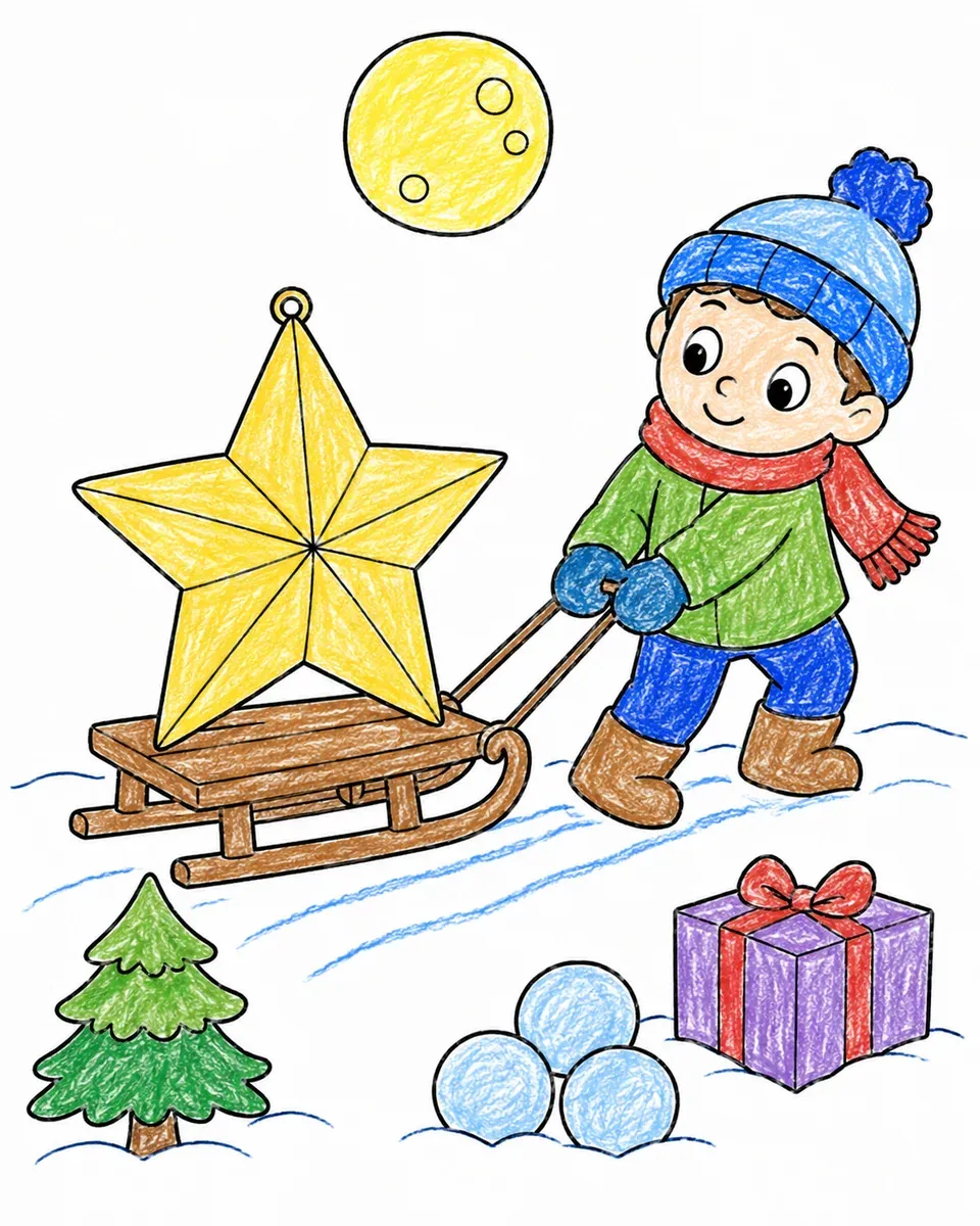 Der Weihnachtsstern-Schlitten