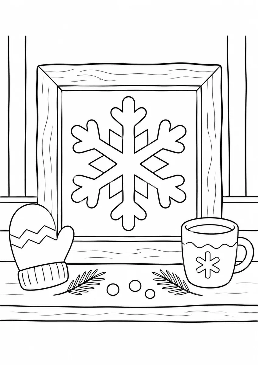 Large snowflake inside a simple picture frame
