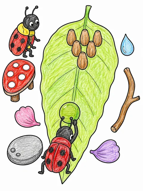 Käfer kegeln mit Erbsen – So könnte es aussehen