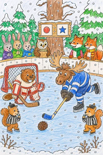 Biber gegen Elch im Eishockey – So könnte es aussehen