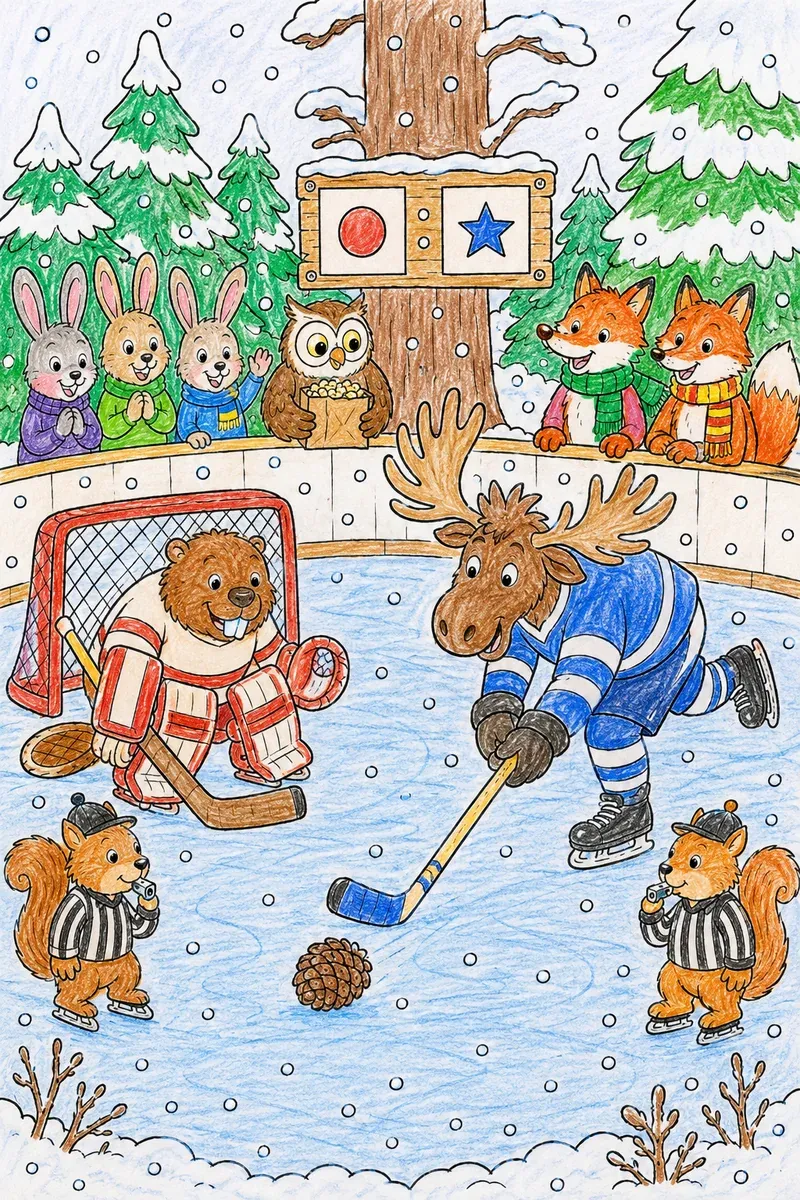 Biber gegen Elch im Eishockey