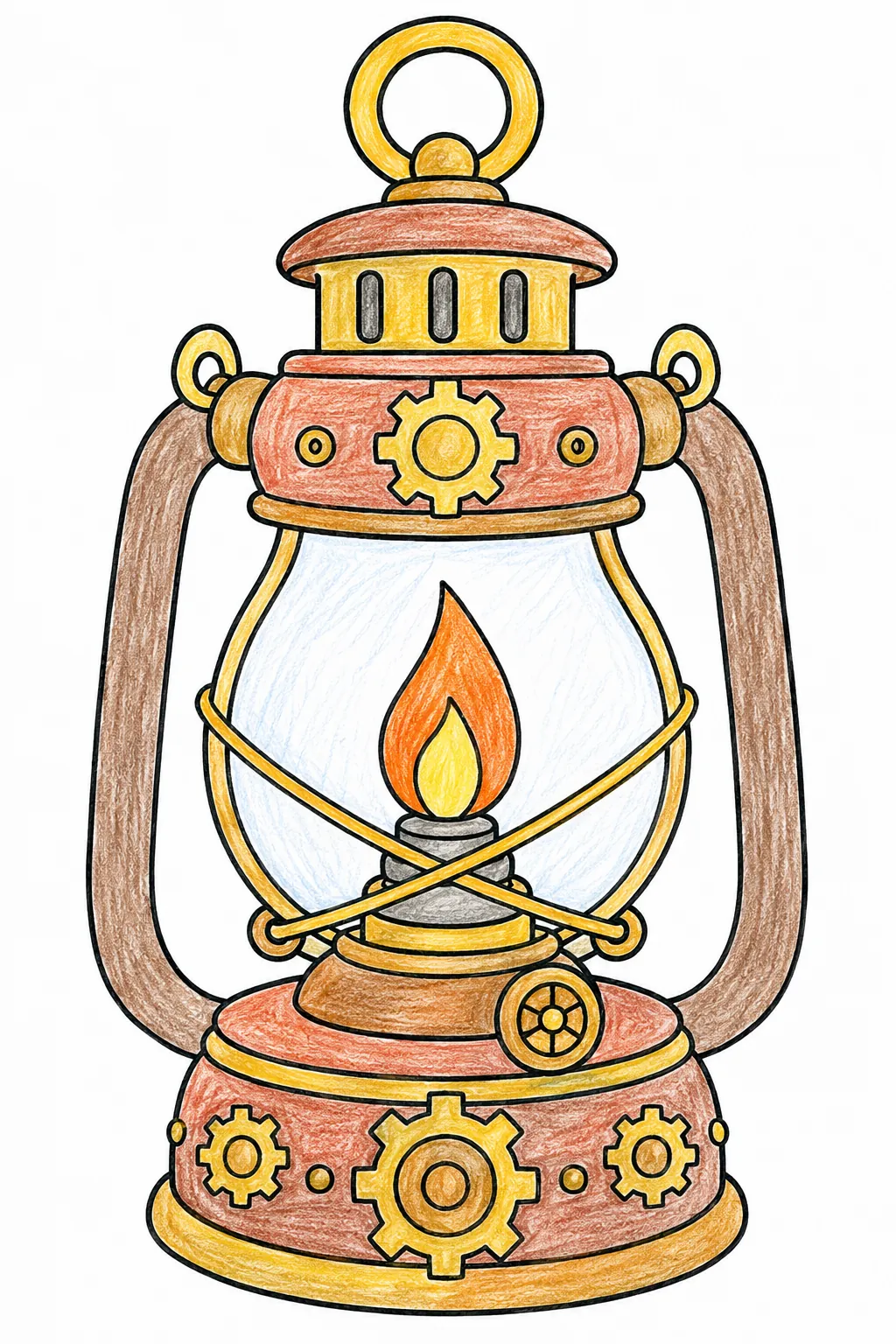 Kleine Steampunk-Laterne mit Zahnrädern