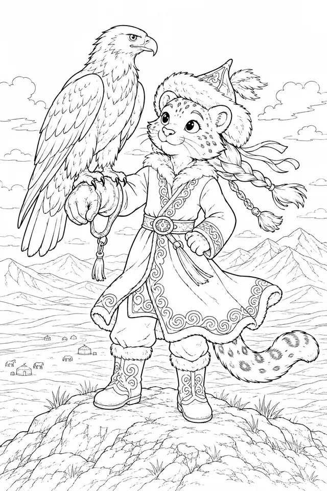 驯鹰少女手臂上有金雕