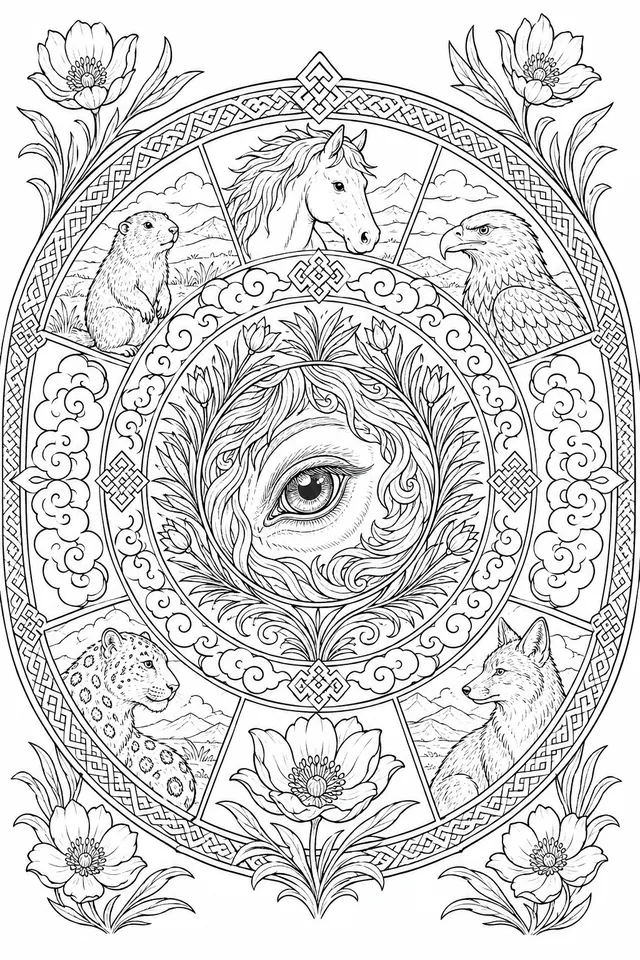 Mongolisches Natur-Mandala