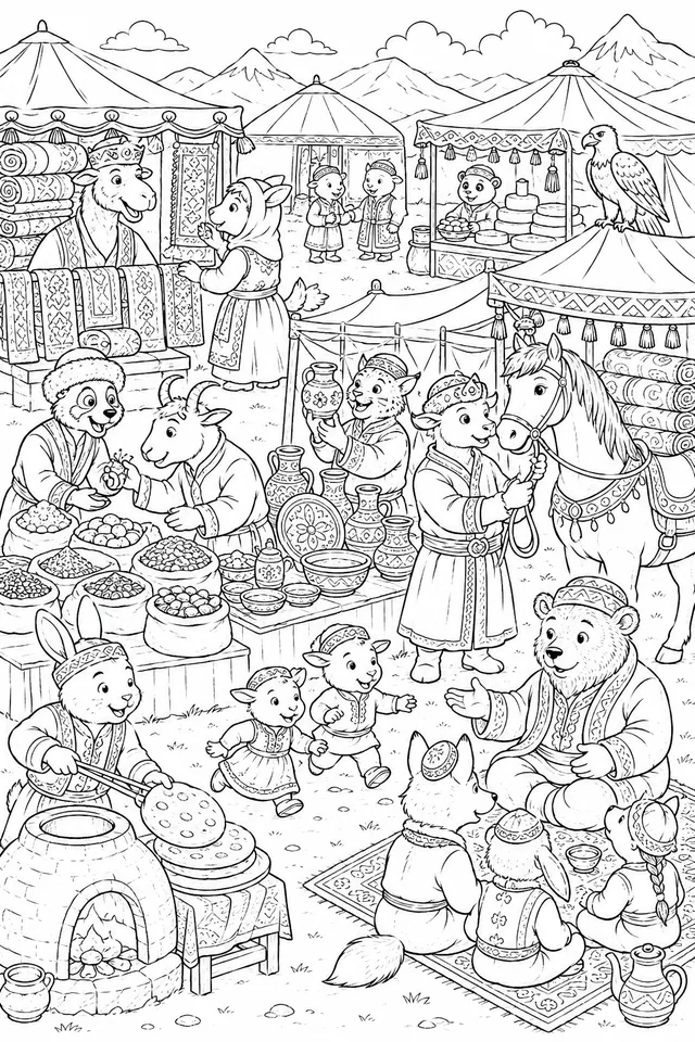 Zentralasiatisches Markt-Treffen