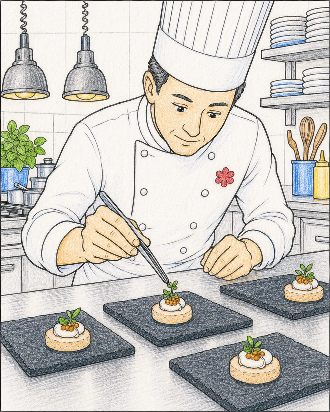 Sternekoch richtet Amuse-Bouche an