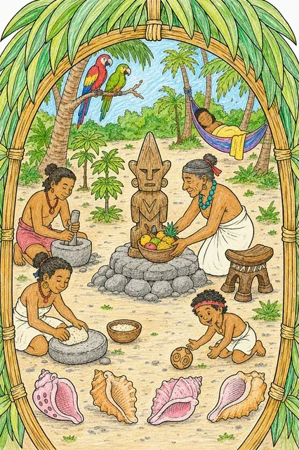 Die Taíno-Zemi-Szene in der Karibik – So könnte es aussehen