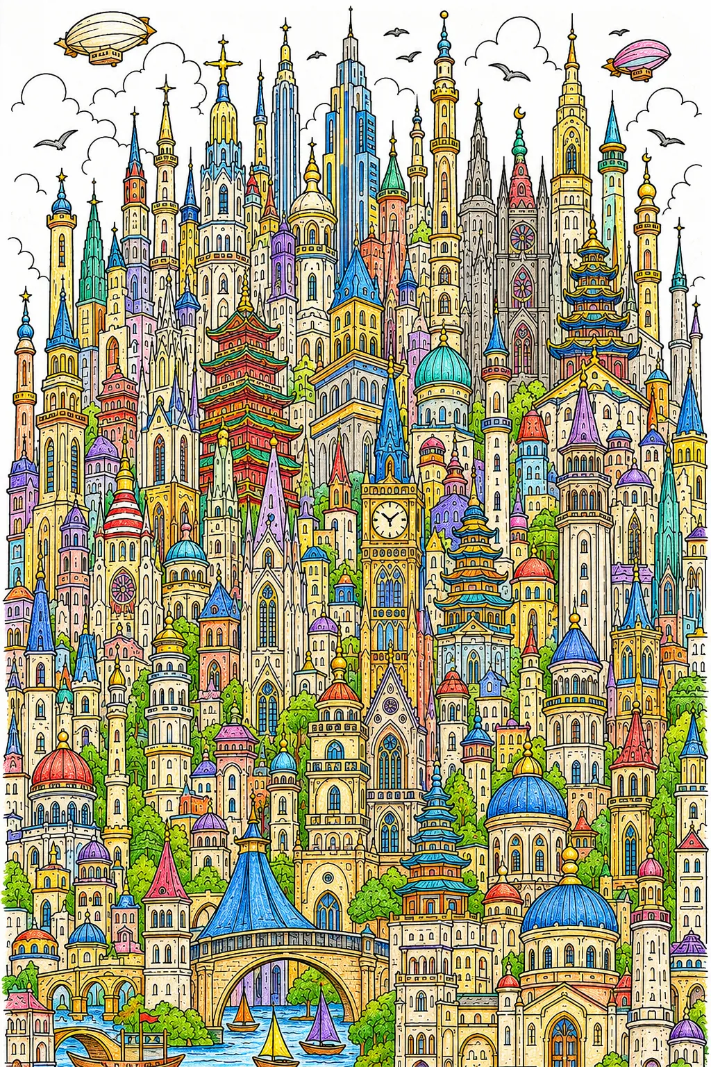 Tausend-Türme-Stadt aus Minaretten und Campaniles