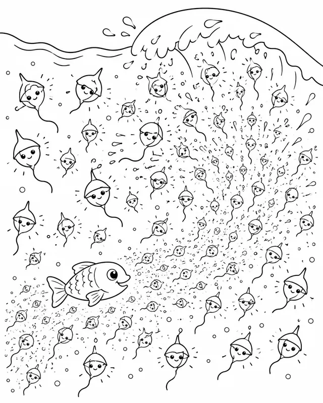 小生物发光浮游生物成群游动