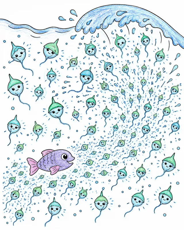 Kleines Leuchtplankton schwimmt in Schwarm – So könnte es aussehen