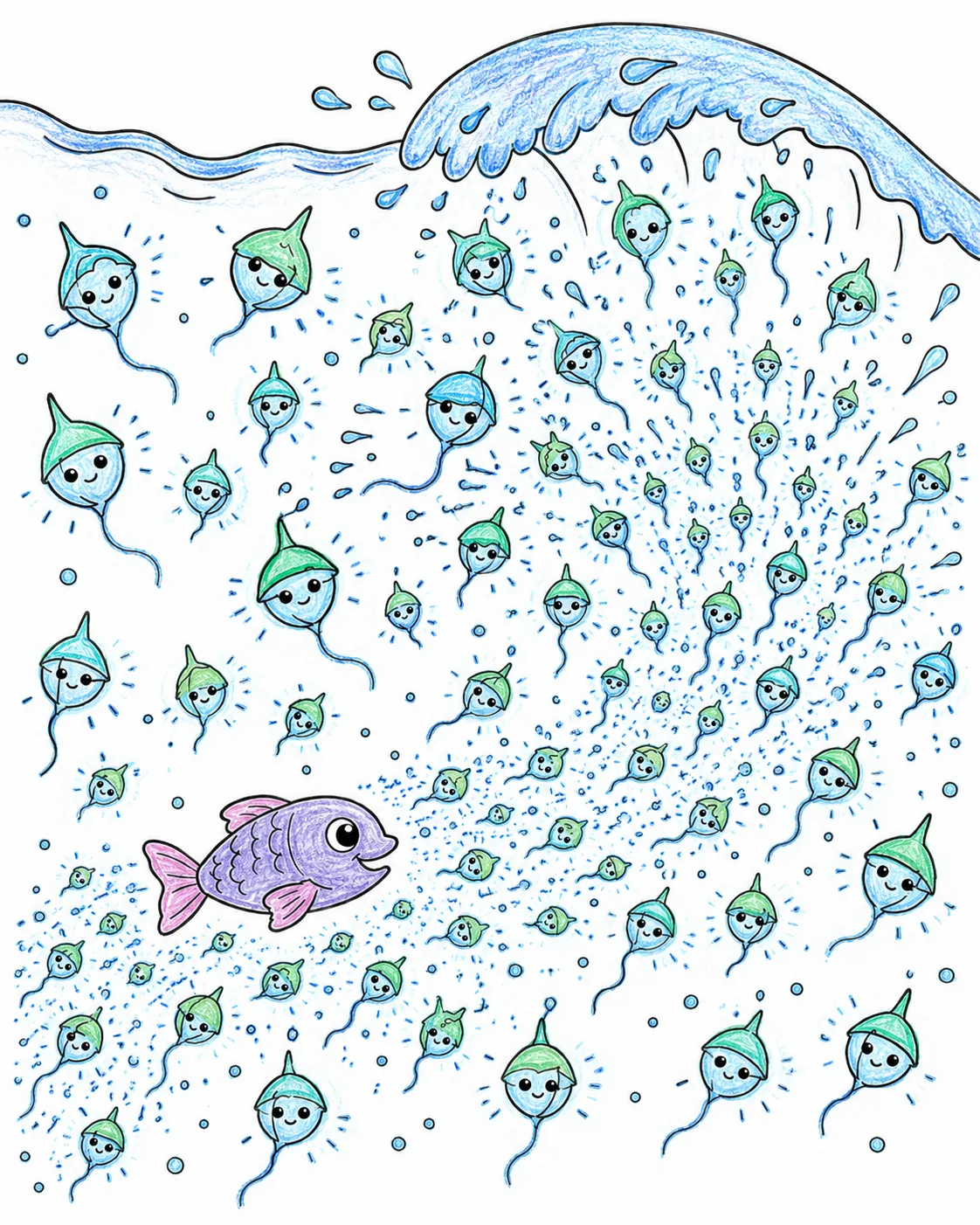 Kleines Leuchtplankton schwimmt in Schwarm