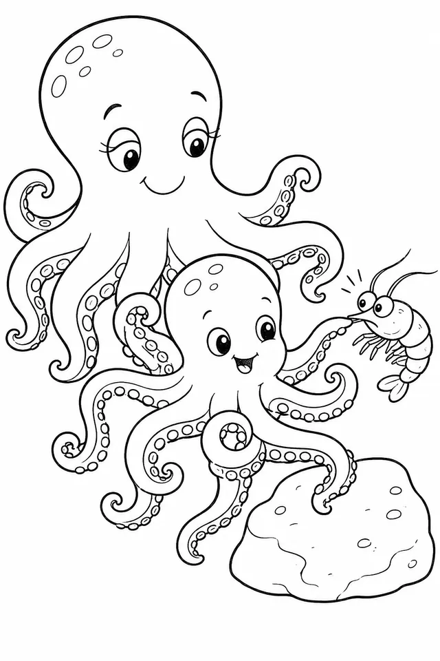 Oktopus-Küken probiert alle 8 Arme aus