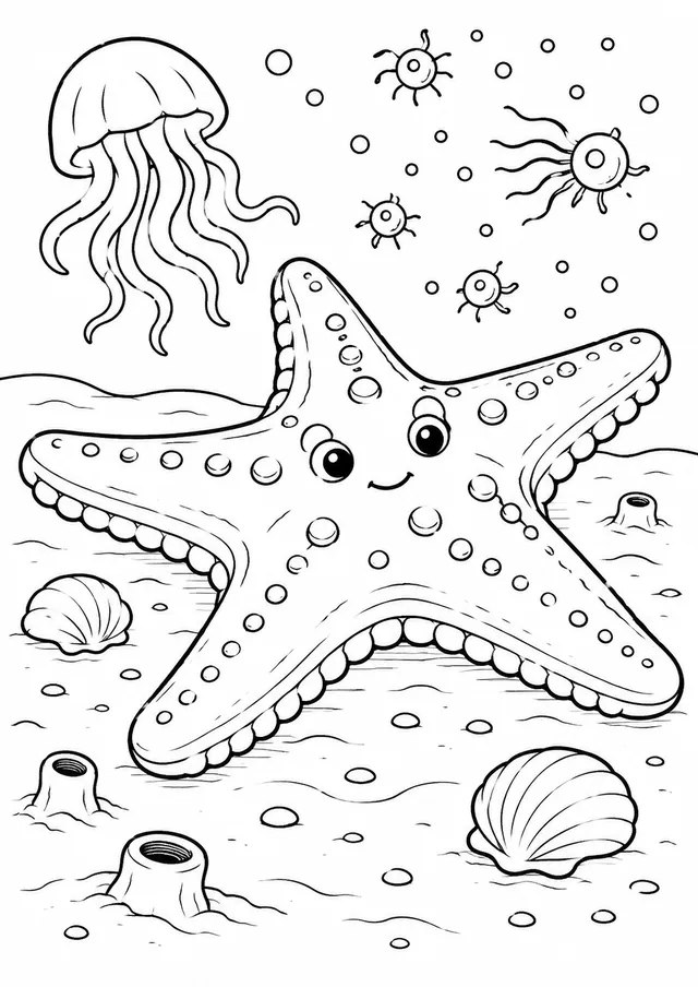Estrella de mar yaciendo quieta en el oscuro fondo