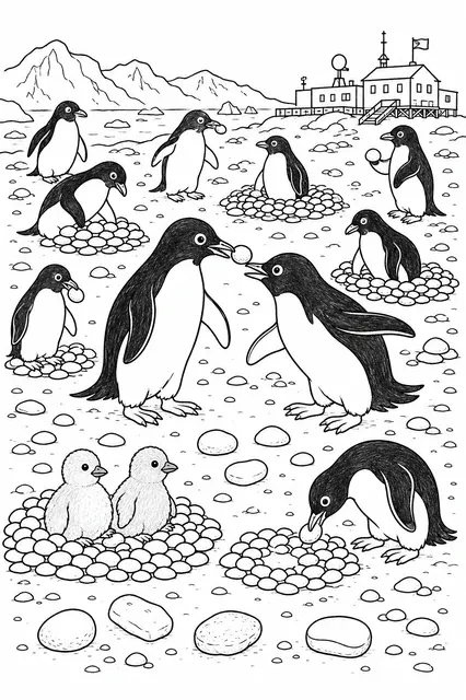 The Adélie Penguins Gifting Pebbles