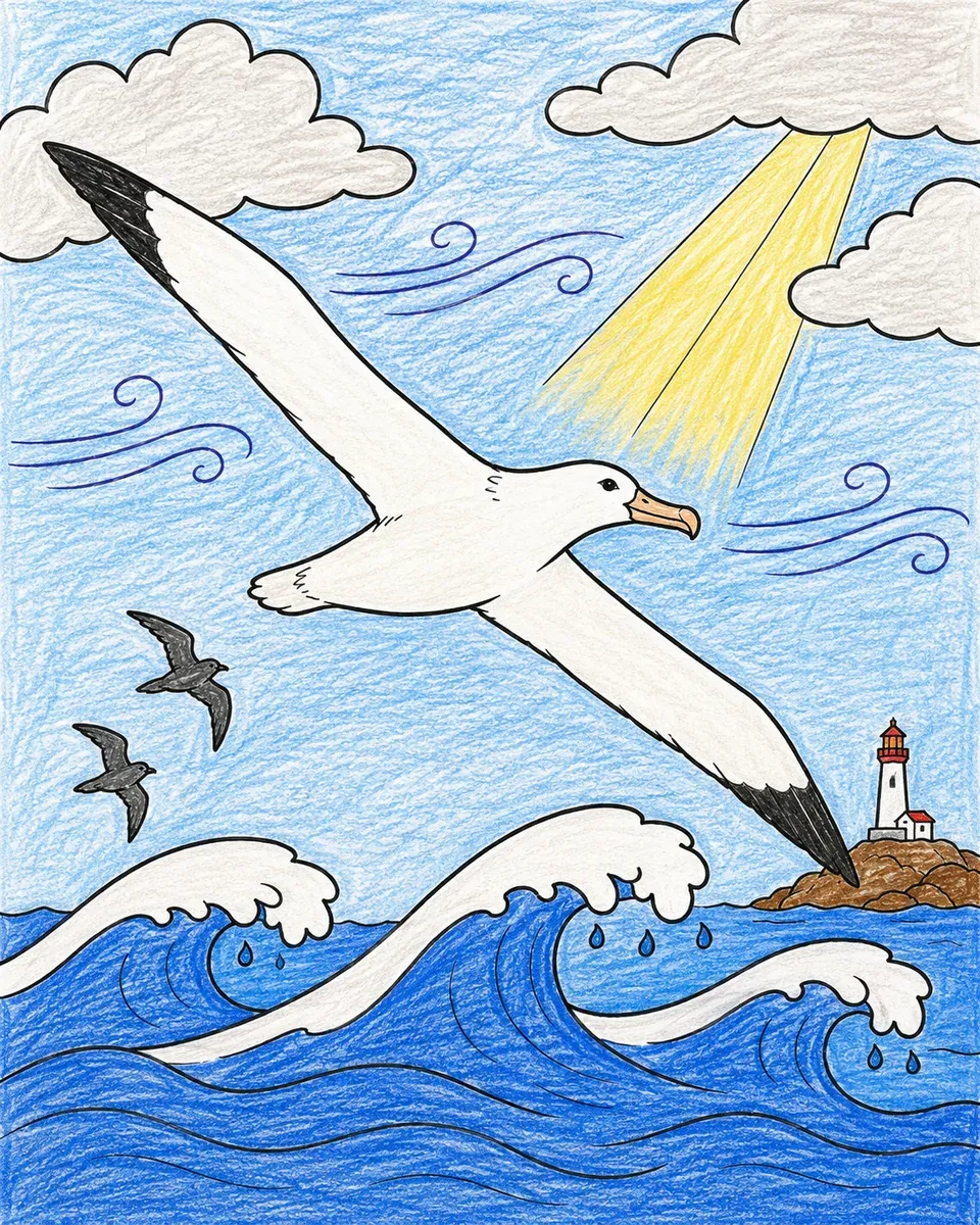 Der Albatros über stürmischer See