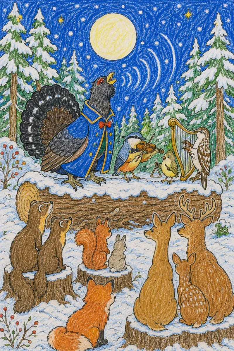 Auerhahn-Winterkonzert bei Vollmond