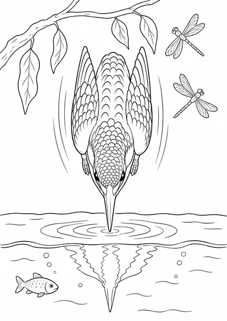 翠鸟俯冲